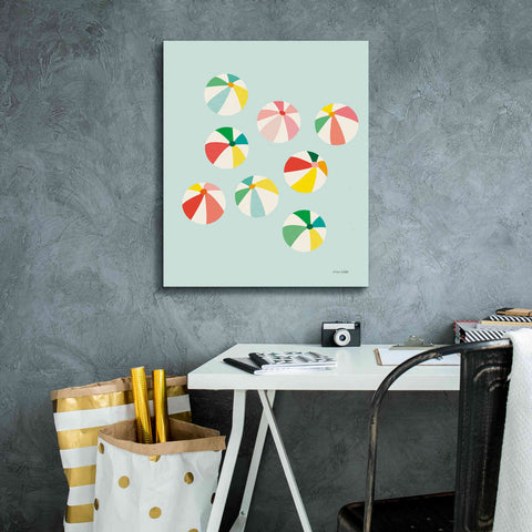 Image of 'Beach Umbrellas' by Ann Kelle Designs, Canvas Wall Art,20 x 24