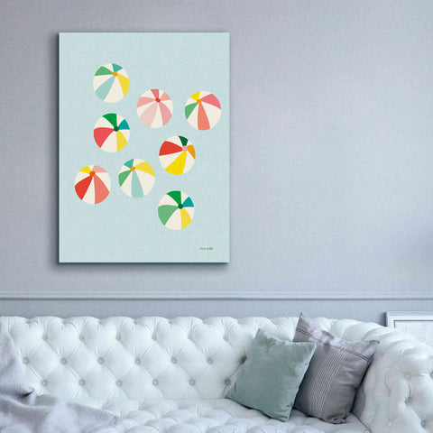 Image of 'Beach Umbrellas' by Ann Kelle Designs, Canvas Wall Art,40 x 54
