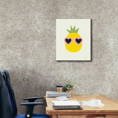 Image of 'Sunny Pineapple' by Ann Kelle Designs, Canvas Wall Art,20 x 24