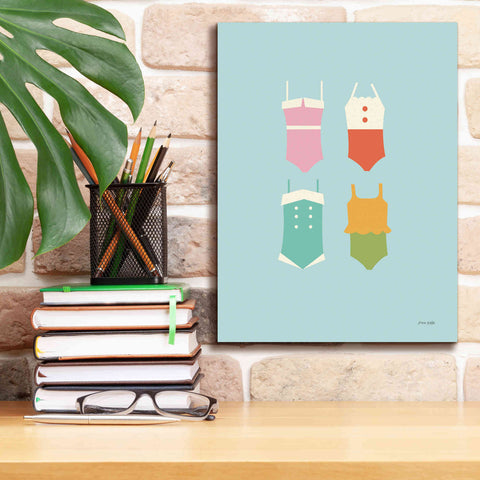 Image of 'Summer Bathing Suits Blue' by Ann Kelle Designs, Canvas Wall Art,12 x 16