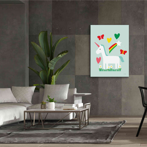 Image of 'Unicorn Fun II' by Ann Kelle Designs, Canvas Wall Art,40 x 54
