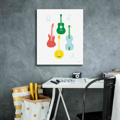 Image of 'Lets Listen to Music IV' by Ann Kelle Designs, Canvas Wall Art,20 x 24