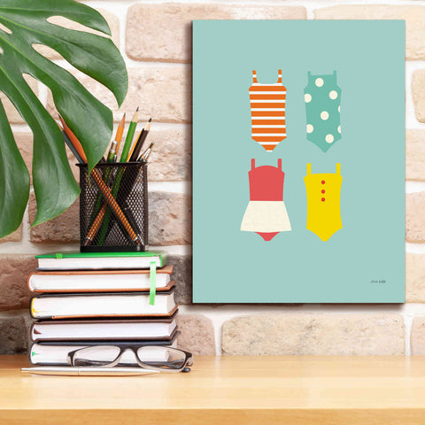 Image of 'Bahting Suits Galore II Blue' by Ann Kelle Designs, Canvas Wall Art,12 x 16