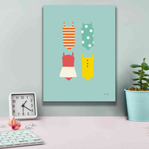 Image of 'Bahting Suits Galore II Blue' by Ann Kelle Designs, Canvas Wall Art,12 x 16