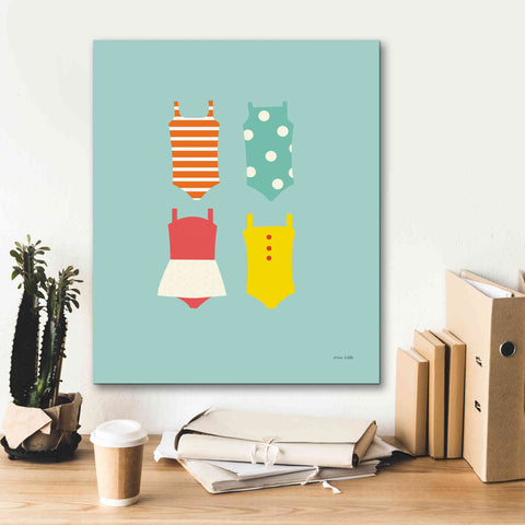 Image of 'Bahting Suits Galore II Blue' by Ann Kelle Designs, Canvas Wall Art,20 x 24