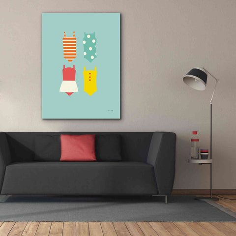 Image of 'Bahting Suits Galore II Blue' by Ann Kelle Designs, Canvas Wall Art,40 x 54