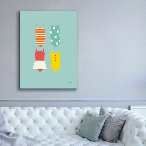 Image of 'Bahting Suits Galore II Blue' by Ann Kelle Designs, Canvas Wall Art,40 x 54