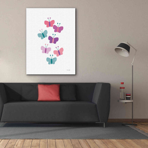 Image of 'Butterfly Friends Girly' by Ann Kelle Designs, Canvas Wall Art,40 x 54