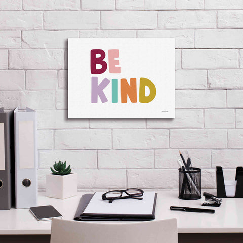 Image of 'Be Kind Pastel' by Ann Kelle Designs, Canvas Wall Art,16 x 12