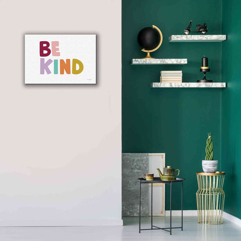 Image of 'Be Kind Pastel' by Ann Kelle Designs, Canvas Wall Art,26 x 18