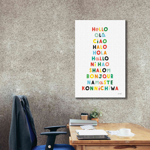 Image of 'Language of Hellos' by Ann Kelle Designs, Canvas Wall Art,26 x 40