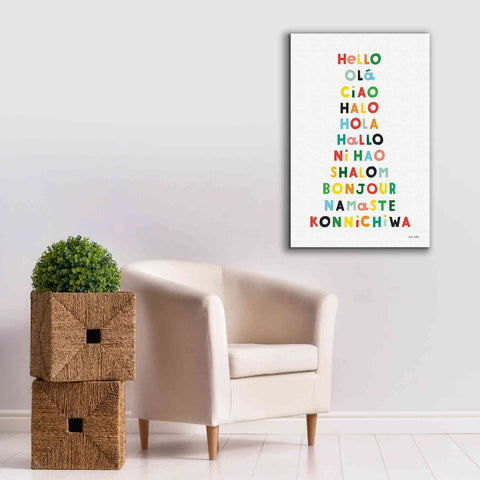 Image of 'Language of Hellos' by Ann Kelle Designs, Canvas Wall Art,26 x 40