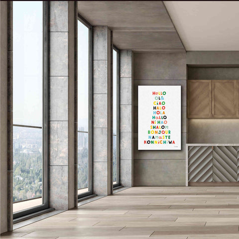Image of 'Language of Hellos' by Ann Kelle Designs, Canvas Wall Art,40 x 60