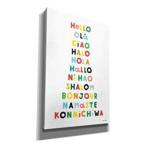 Image of 'Language of Hellos' by Ann Kelle Designs, Canvas Wall Art,12x18x1.1x0,18x26x1.1x0,26x40x1.74x0,40x60x1.74x0