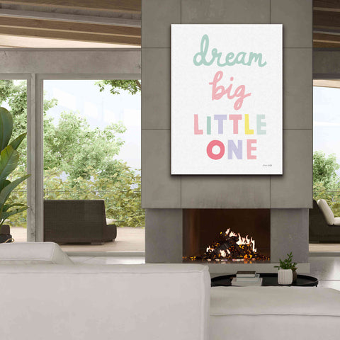 Image of 'Dream Big Little One Cursive' by Ann Kelle Designs, Canvas Wall Art,40 x 54