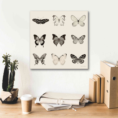 Image of 'Butterfly BW 9 Patch' by Debra Van Swearingen, Canvas Wall Art,18 x 18