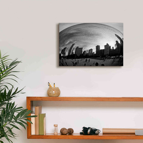 Image of 'The Bean Chicago BW' by Debra Van Swearingen, Canvas Wall Art,18 x 12