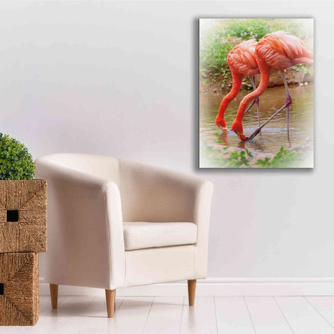 Image of 'Two Flamingos' by Debra Van Swearingen, Canvas Wall Art,26 x 34