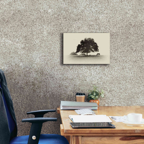 Image of 'Horses and Trees I' by Debra Van Swearingen, Canvas Wall Art,18 x 12