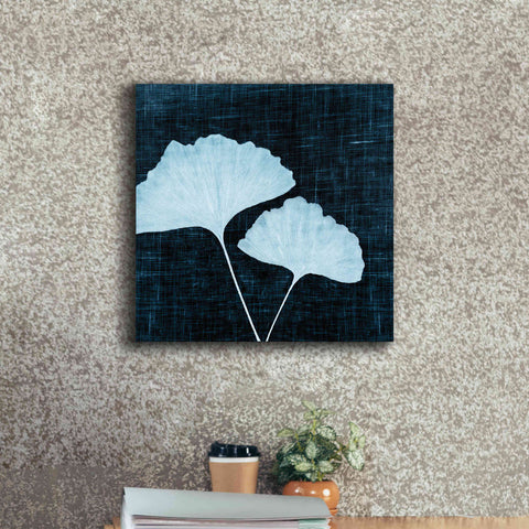 Image of 'Leaves on Linen I' by Debra Van Swearingen, Canvas Wall Art,18 x 18