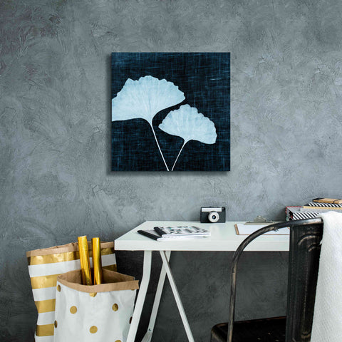 Image of 'Leaves on Linen I' by Debra Van Swearingen, Canvas Wall Art,18 x 18