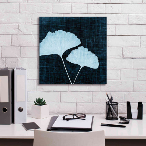 Image of 'Leaves on Linen I' by Debra Van Swearingen, Canvas Wall Art,18 x 18