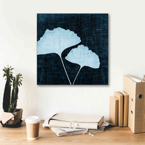 Image of 'Leaves on Linen I' by Debra Van Swearingen, Canvas Wall Art,18 x 18