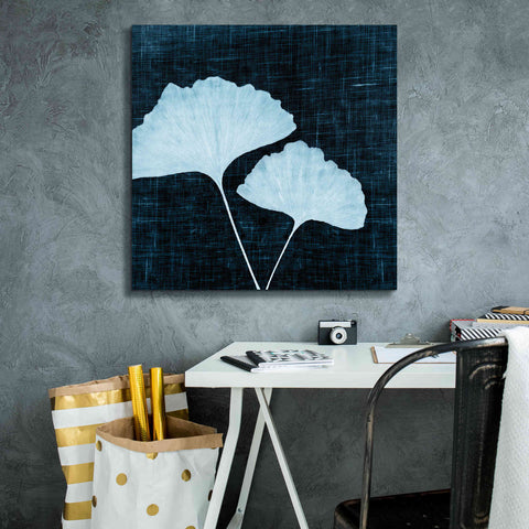 Image of 'Leaves on Linen I' by Debra Van Swearingen, Canvas Wall Art,26 x 26