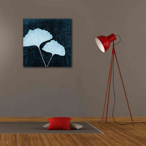 Image of 'Leaves on Linen I' by Debra Van Swearingen, Canvas Wall Art,26 x 26