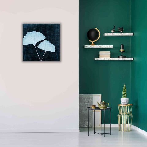 Image of 'Leaves on Linen I' by Debra Van Swearingen, Canvas Wall Art,26 x 26