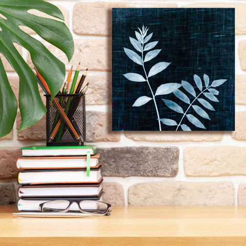 Image of 'Leaves on Linen II' by Debra Van Swearingen, Canvas Wall Art,12 x 12