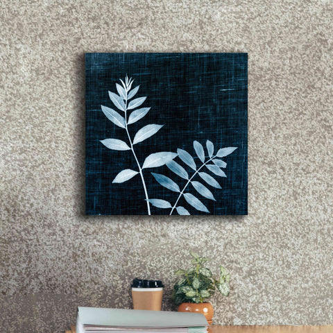 Image of 'Leaves on Linen II' by Debra Van Swearingen, Canvas Wall Art,18 x 18