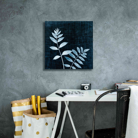 Image of 'Leaves on Linen II' by Debra Van Swearingen, Canvas Wall Art,18 x 18