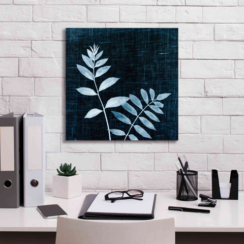 Image of 'Leaves on Linen II' by Debra Van Swearingen, Canvas Wall Art,18 x 18