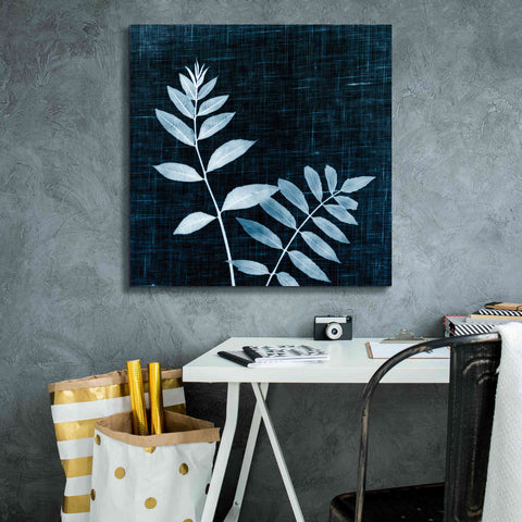 Image of 'Leaves on Linen II' by Debra Van Swearingen, Canvas Wall Art,26 x 26