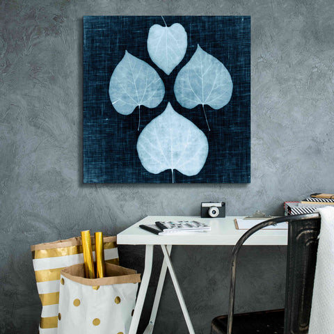 Image of 'Leaves on Linen IV' by Debra Van Swearingen, Canvas Wall Art,26 x 26