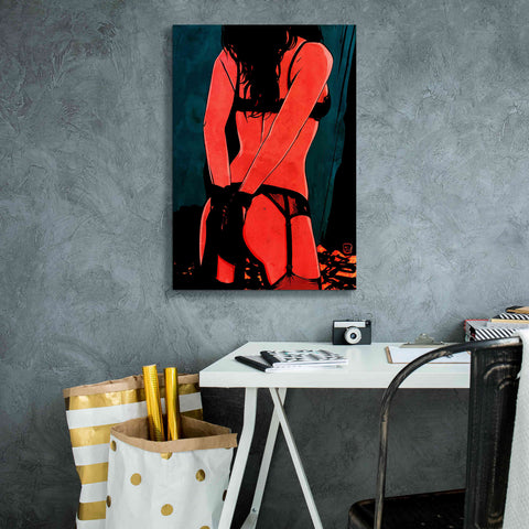 Image of 'Brunette in Lingerie' by Giuseppe Cristiano, Canvas Wall Art,18 x 26