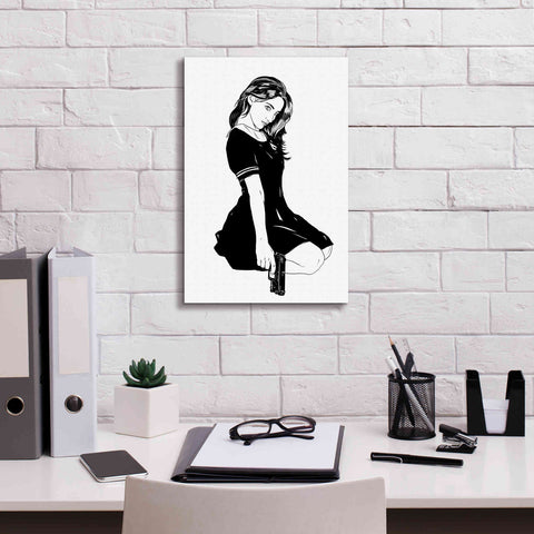 Image of 'Girl With Gun II' by Giuseppe Cristiano, Canvas Wall Art,12 x 18
