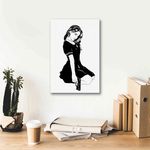 Image of 'Girl With Gun II' by Giuseppe Cristiano, Canvas Wall Art,12 x 18