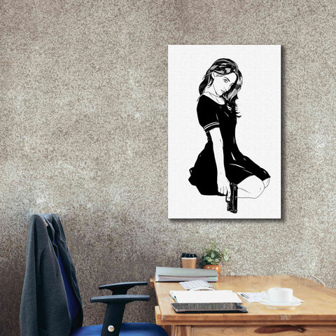 Image of 'Girl With Gun II' by Giuseppe Cristiano, Canvas Wall Art,26 x 40