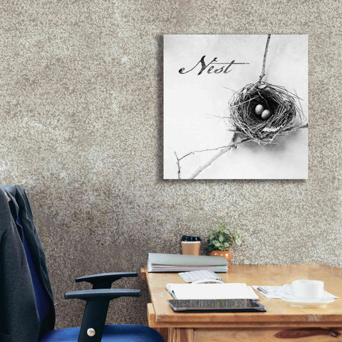 Image of 'Nest and Branch IV - Nest B&W' by Debra Van Swearingen, Canvas Wall Art,26 x 26