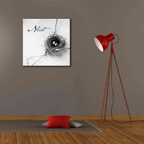 Image of 'Nest and Branch IV - Nest B&W' by Debra Van Swearingen, Canvas Wall Art,26 x 26