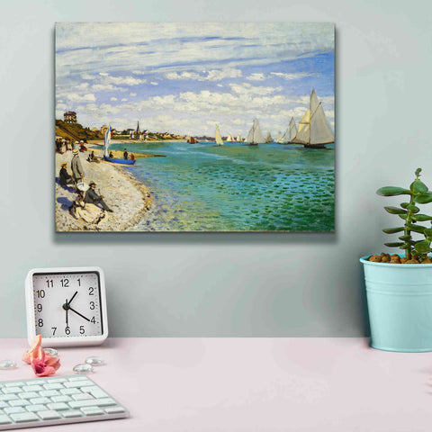 Image of 'Regatta at Sainte-Adresse' by Claude Monet, Canvas Wall Art,16 x 12
