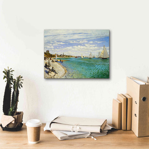 Image of 'Regatta at Sainte-Adresse' by Claude Monet, Canvas Wall Art,16 x 12