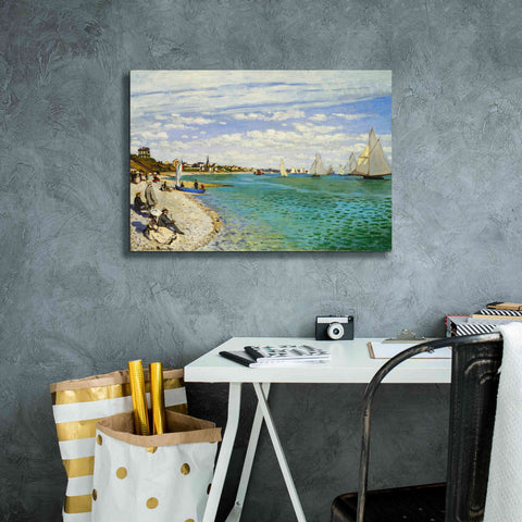 Image of 'Regatta at Sainte-Adresse' by Claude Monet, Canvas Wall Art,26 x 18