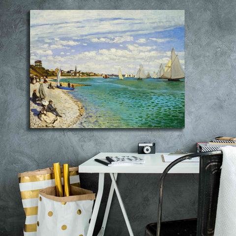 Image of 'Regatta at Sainte-Adresse' by Claude Monet, Canvas Wall Art,34 x 26