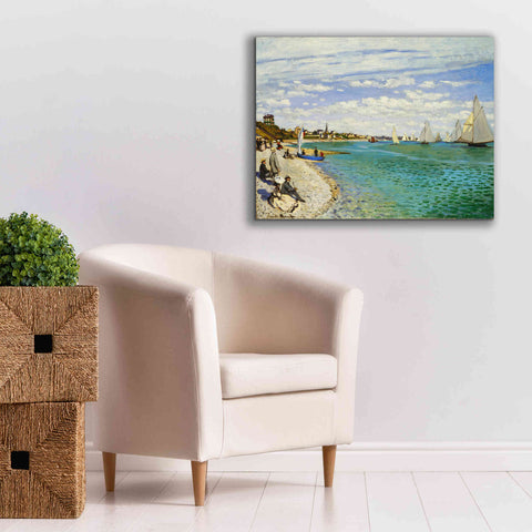 Image of 'Regatta at Sainte-Adresse' by Claude Monet, Canvas Wall Art,34 x 26