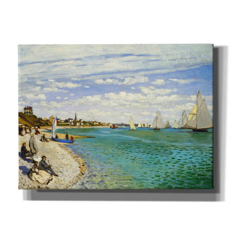 Image of 'Regatta at Sainte-Adresse' by Claude Monet, Canvas Wall Art,16x12x1.1x0,26x18x1.1x0,34x26x1.74x0,54x40x1.74x0