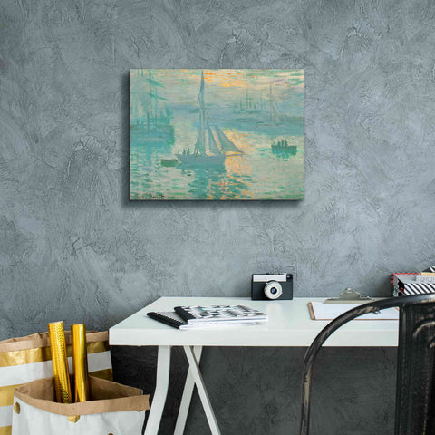 Image of 'Sunrise' by Claude Monet, Canvas Wall Art,16 x 12