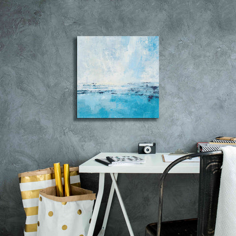 Image of 'Coastal View I Aqua' by Silvia Vassileva, Canvas Wall Art,18 x 18